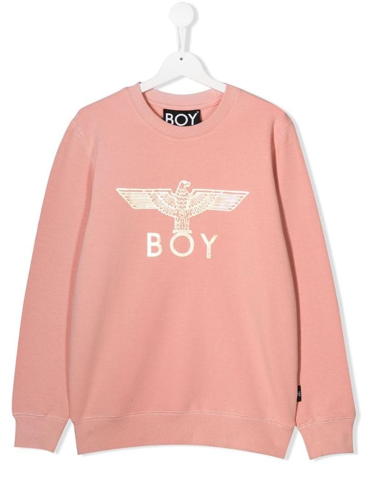 Boy London Kids Teen Logo Print Sweatshirt - Pink