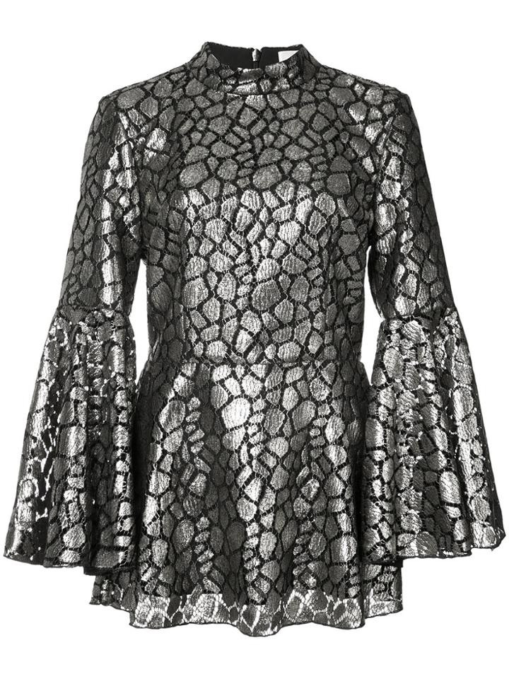 Rebecca Vallance Mireya Flare Sleeve Top - Metallic