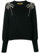 Msgm Crystal-embellished Sweater - Black