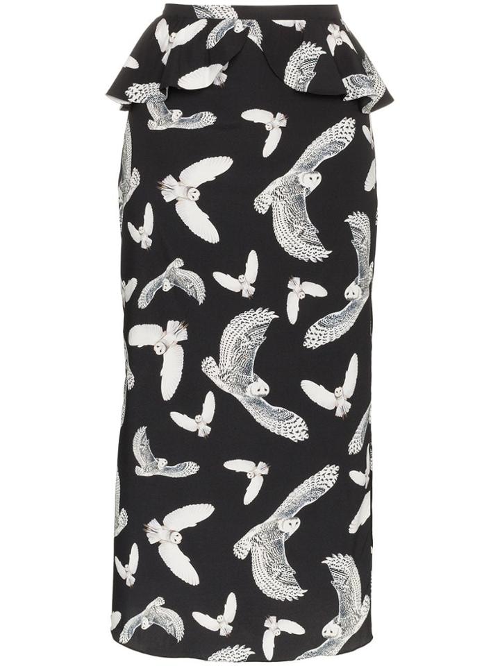 Navro Navro Slk Skt Prntd Owl - Black