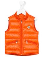 Moncler Kids - Padded Gilet - Kids - Polyamide/feather - 12 Yrs, Yellow/orange