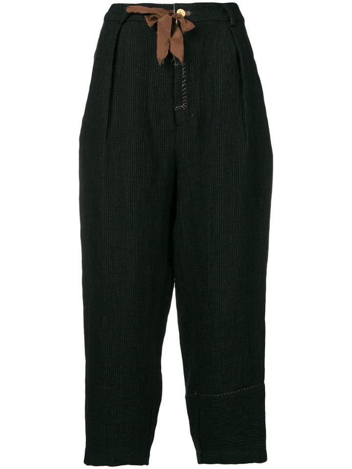 Aleksandr Manamïs Cropped Tapered Trousers - Black