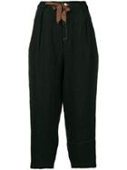 Aleksandr Manamïs Cropped Tapered Trousers - Black