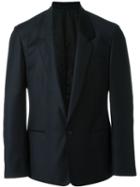E. Tautz Single Button Jacket, Men's, Size: 40, Blue, Silk/wool