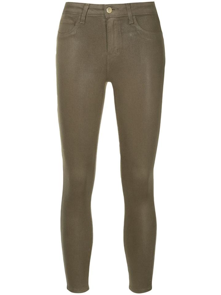 L'agence Slim Fit Cropped Trousers - Brown