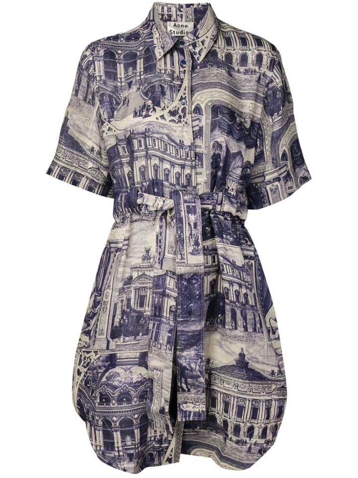 Acne Studios Printed Shirt Dress - Blue