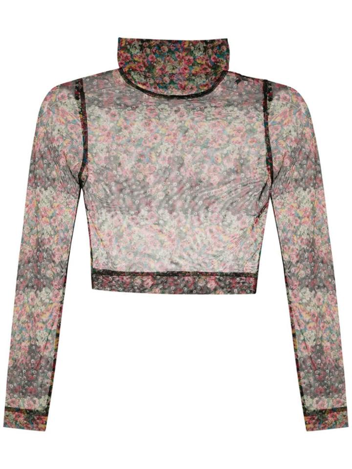 À La Garçonne Printed Sheer Blouse - Multicolour