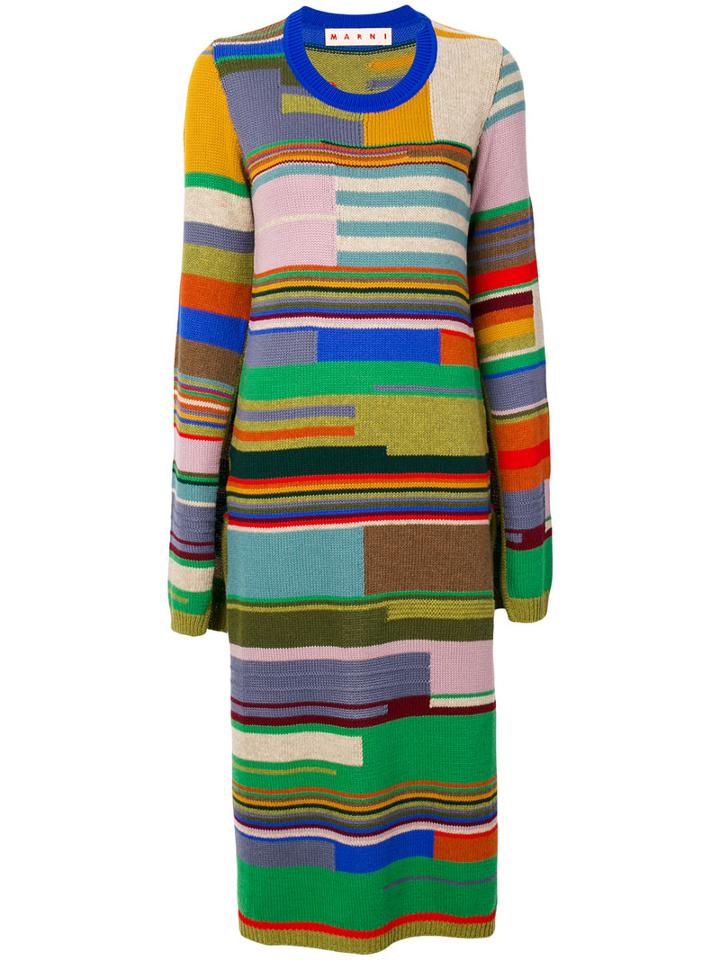 Marni - Patchwork Dress - Women - Polyamide/virgin Wool - 38, Polyamide/virgin Wool