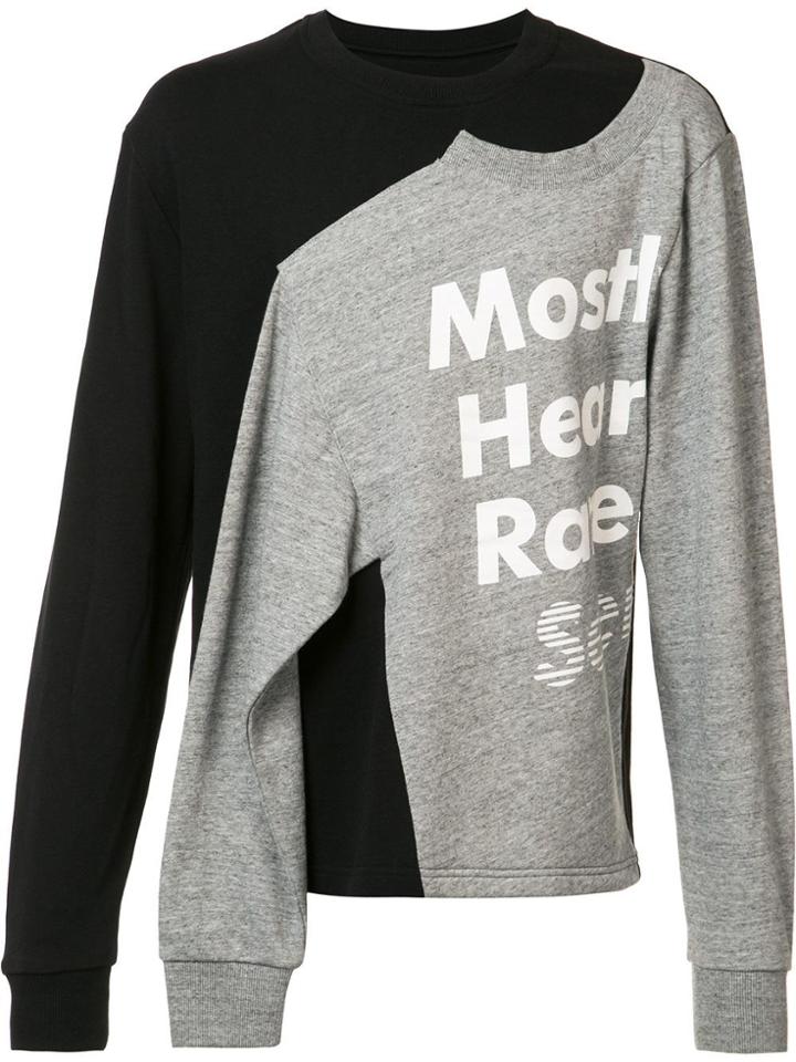 Mostly Heard Rarely Seen Logo Print Slit Sweatshirt - Black