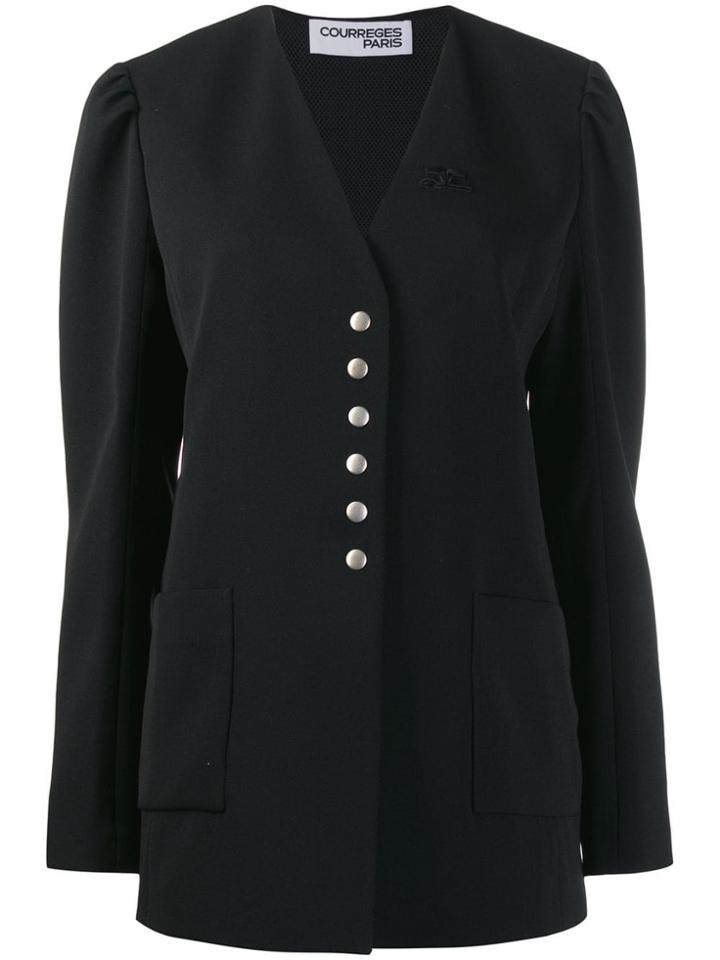 Courrèges Single-breasted Jacket - Black