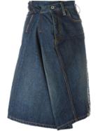 Junya Watanabe Comme Des Garçons Draped A-line Denim Skirt