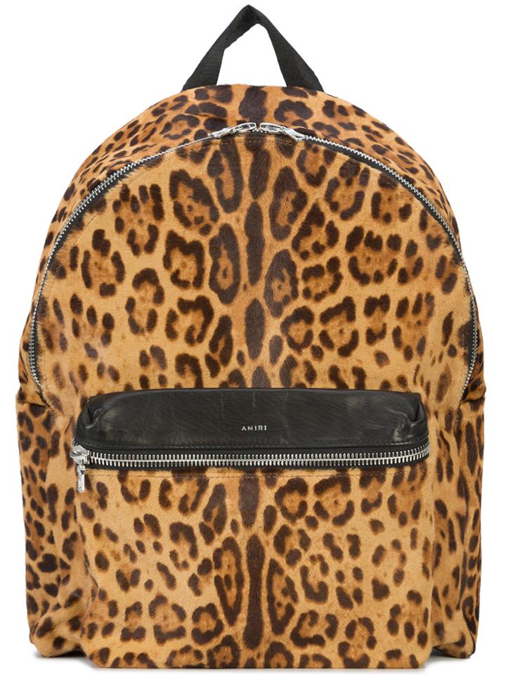 Amiri Leopard Print Large Backpack - Brown