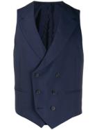 Caruso Double Breasted Waistcoat - Blue