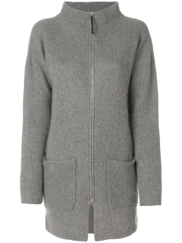 Fabiana Filippi Zip Up Cardigan - Grey