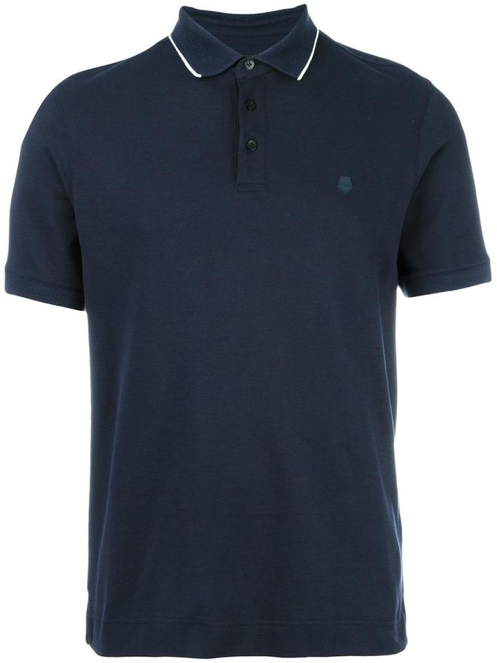Z Zegna Pique Polo, Men's, Size: Small, Blue, Cotton