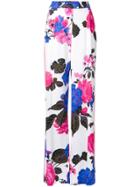 Msgm Floral Print Straight Trousers - Pink & Purple