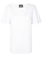 Boutique Moschino Ruffled Sleeve T-shirt - White