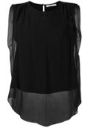 Christopher Kane Sheer Layered Sleeveless Top, Women's, Size: 44, Black, Silk