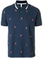 Sun 68 Parrot Embroidered Polo Shirt - Blue