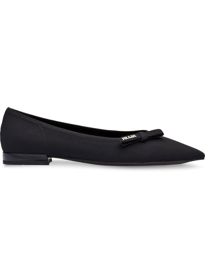 Prada Technical Fabric Ballerinas - Black