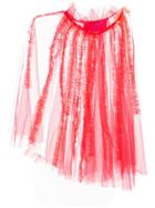 Viktor & Rolf Sheer Tulle Cape - Red