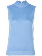 Fendi Logo Sleeveless Knitted Top - Blue