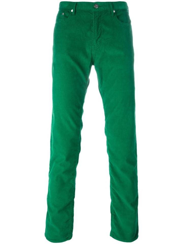 Ps By Paul Smith Corduroy Pants, Men's, Size: 33, Green, Cotton/spandex/elastane