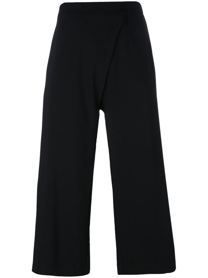 Wide Leg Cropped Pants - Women - Polyester - Xs, Black, Polyester, P.a.r.o.s.h.