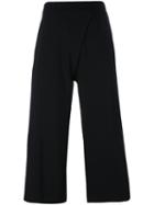 Wide Leg Cropped Pants - Women - Polyester - Xs, Black, Polyester, P.a.r.o.s.h.
