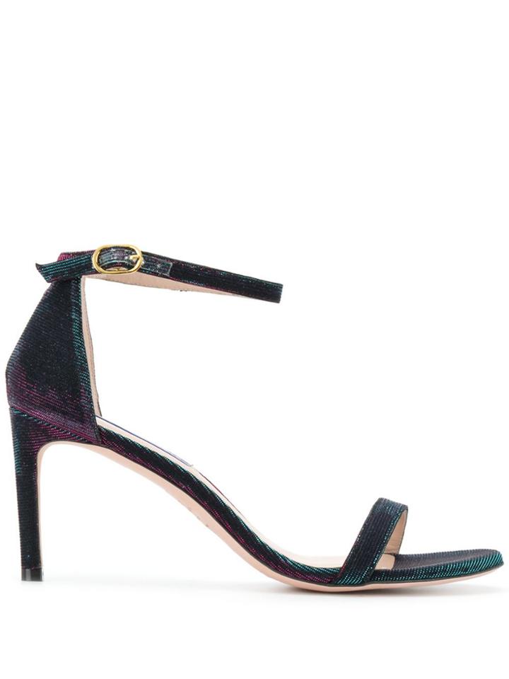 Stuart Weitzman Iridescent Ankle Strap Sandals - Blue