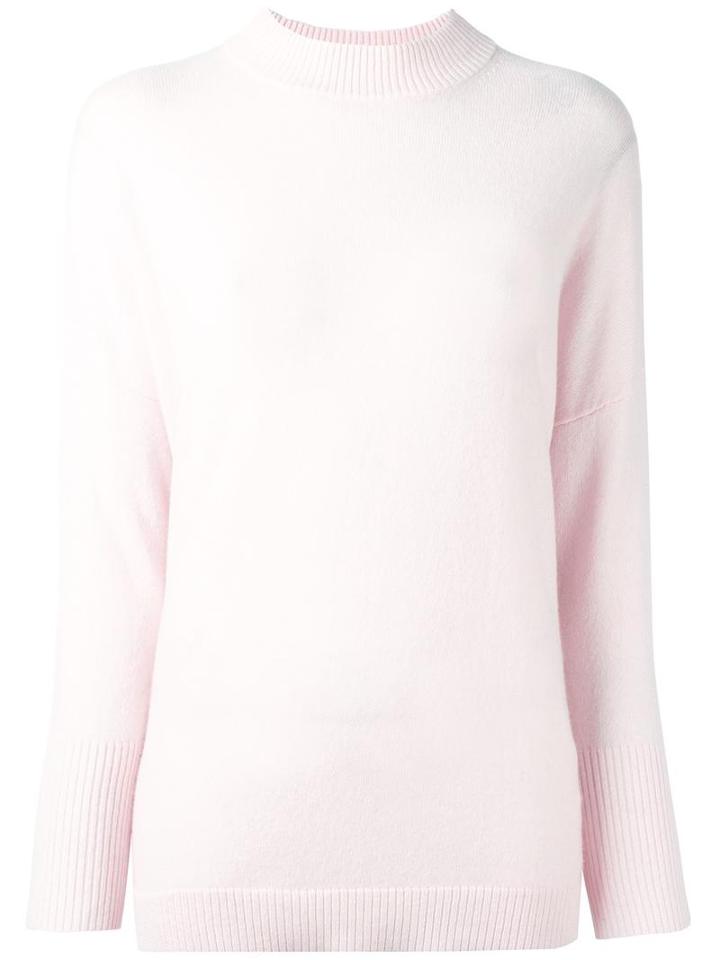 Allude Mock Neck Jumper, Women's, Size: Large, Pink/purple, Cashmere