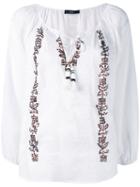 Steffen Schraut - Embroidered Sequin Blouse - Women - Cotton - 40, White, Cotton