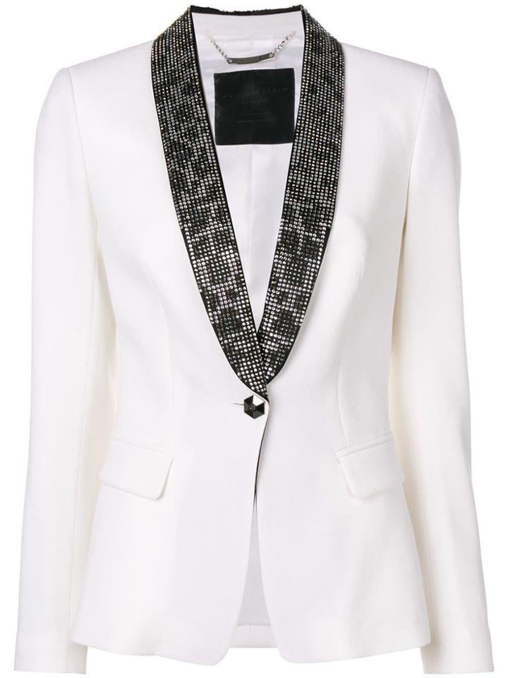Philipp Plein Single Breasted Blazer - White