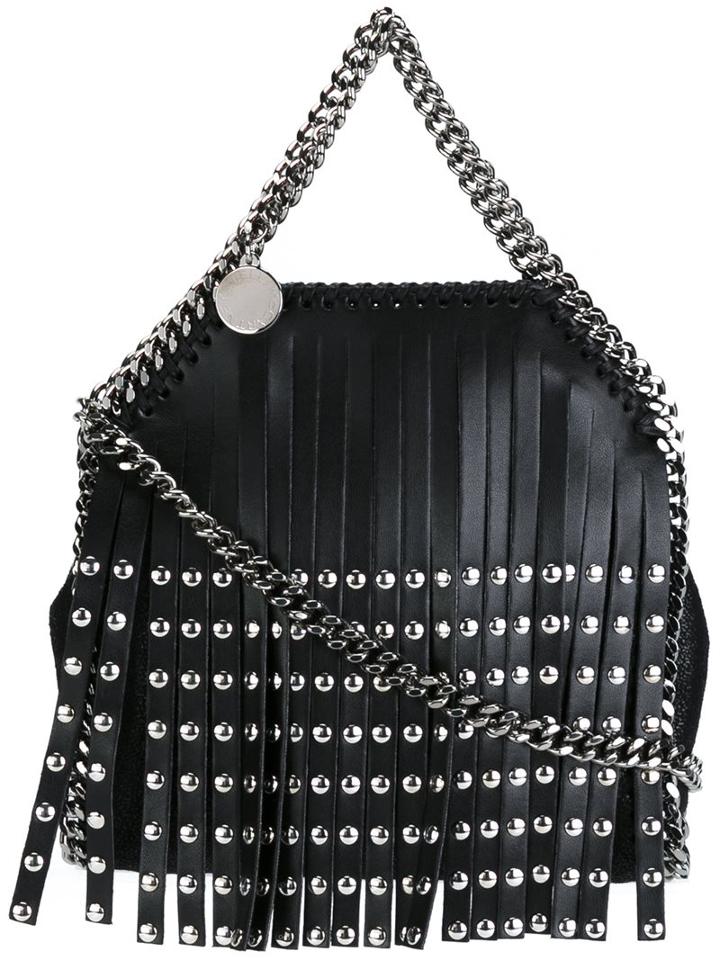 Stella Mccartney Tiny 'falabella' Fringed Tote, Women's, Black