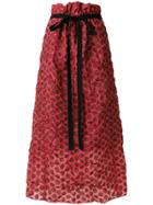 Hache Waist-tied Flared Midi Skirt