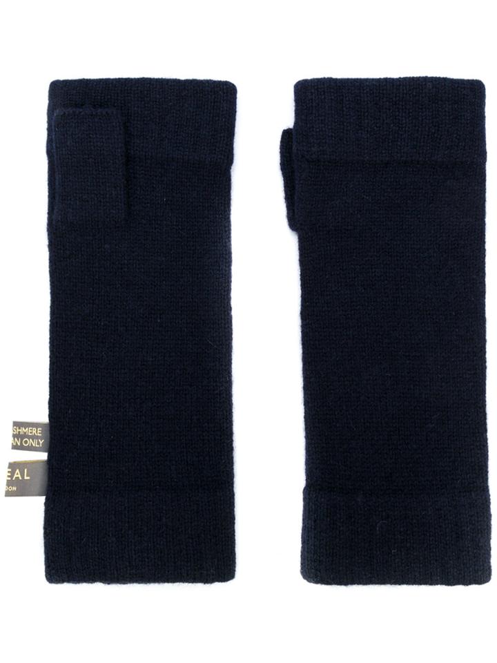 N.peal Cashmere Fingerless Gloves - Blue