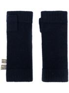 N.peal Cashmere Fingerless Gloves - Blue