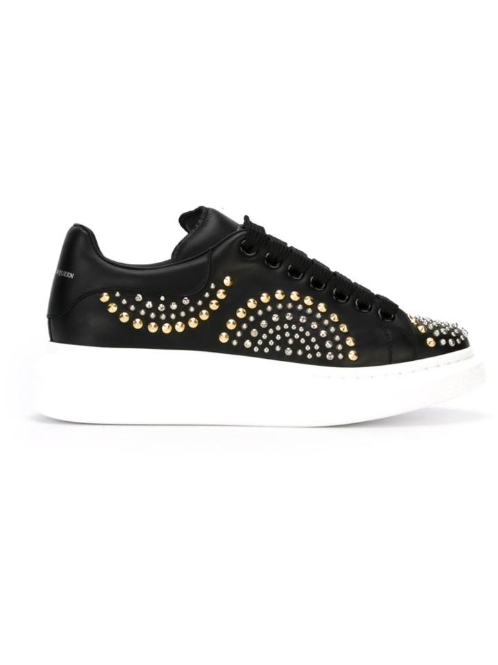 Alexander Mcqueen Extended Sole Sneakers, Women's, Size: 37.5, Black, Rubber/leather/metal
