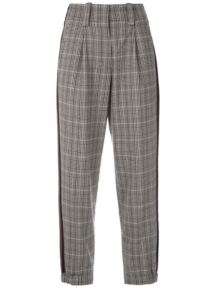 Martha Medeiros Tapered Check Trousers - Grey