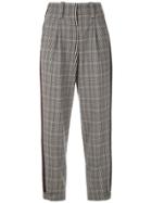 Martha Medeiros Tapered Check Trousers - Grey
