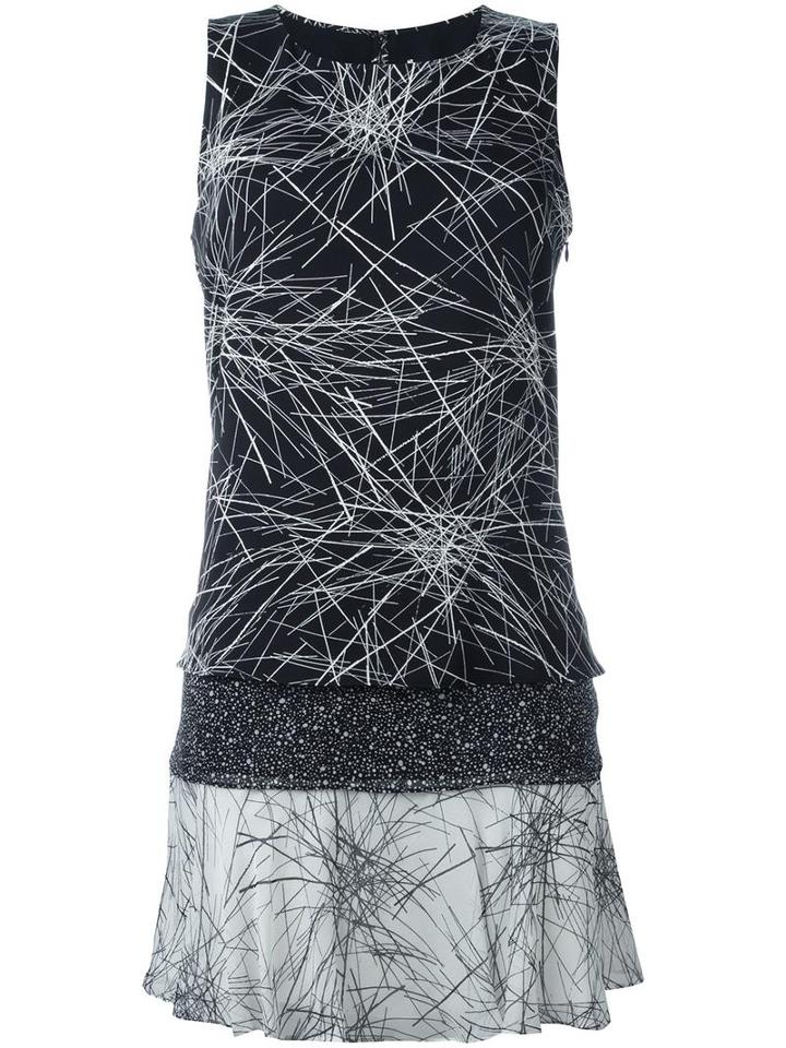 Diane Von Furstenberg Abstract Print Flared Dress, Women's, Size: Medium, Black, Polyester/silk/spandex/elastane