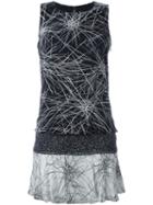 Diane Von Furstenberg Abstract Print Flared Dress, Women's, Size: Medium, Black, Polyester/silk/spandex/elastane