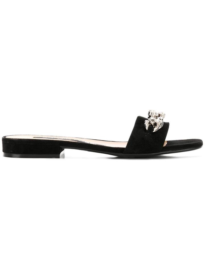 Sergio Rossi Sr Chain Slides - Black