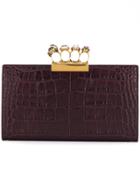 Alexander Mcqueen Jewelled Four-ring Clutch - Pink & Purple