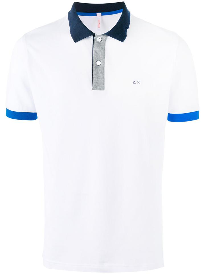 Sun 68 Contrast Polo Shirt, Men's, Size: Xl, Yellow/orange, Cotton/spandex/elastane