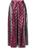 Monique Lhuillier Metallic Midi Skirt - Pink & Purple
