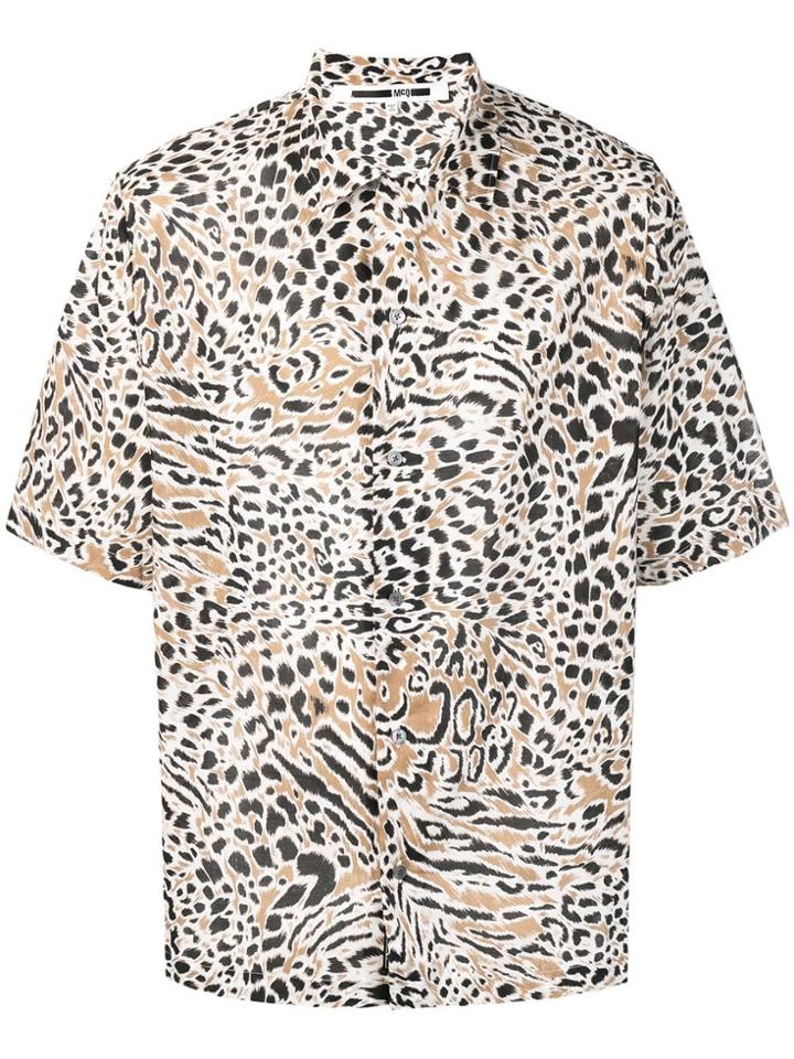 Mcq Alexander Mcqueen Billy Ss Leopard Print Shirt - Neutrals