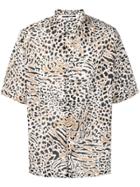 Mcq Alexander Mcqueen Billy Ss Leopard Print Shirt - Neutrals
