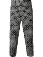 Neil Barrett Pattern Print Trousers, Men's, Size: 52, Blue, Cotton/polyamide/spandex/elastane