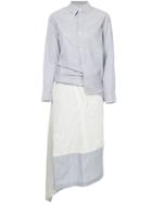 Comme Des Garçons Pre-owned Deconstructed Striped Shirt Dress - Blue